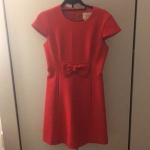 Kate Spade Red Stretch Crepe Bow Dress